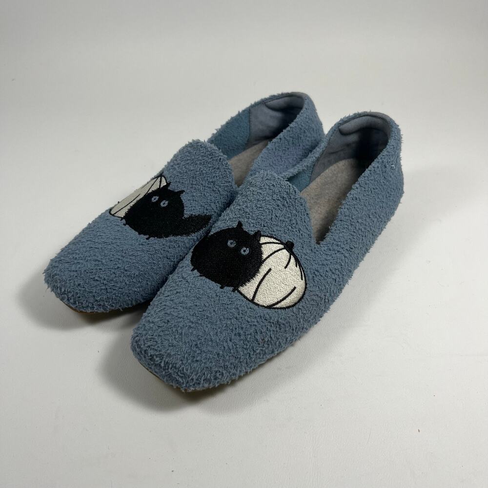 Vivaia Audrey Cat and Pumpkin Terry Knit Embroidered Loafers EU 37.5 US 7 Preppy
